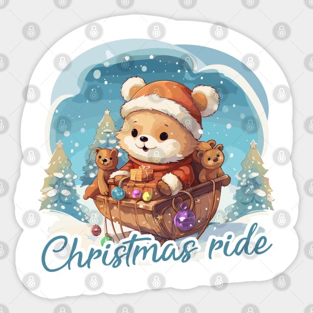 Christmas ride Sticker by JessCrafts